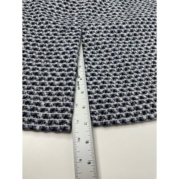Calvin Klein Skirt Tweed Geometric Pencil Straight Mini Lined Blue Black Size 2 - Picture 11 of 11